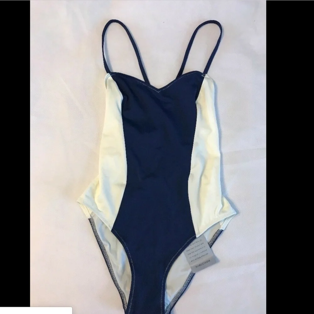 NWT $158 SOLID & STRIPED Diana Colorblock One-Piece Swimsuit [SZ Small‎ ]